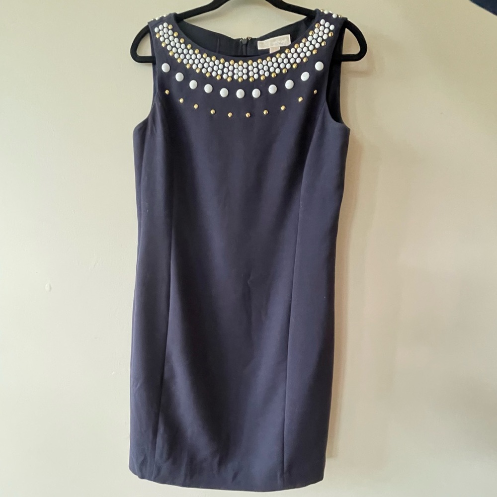 Sleeveless Navy Wedding or Business Casual Dress